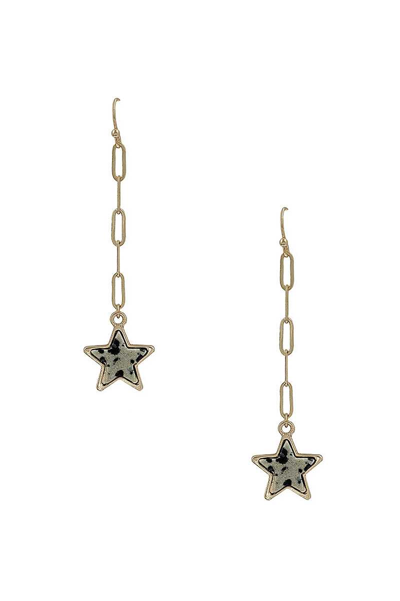 Chain Link Marble Star Earring - Absolute Fashion 2020