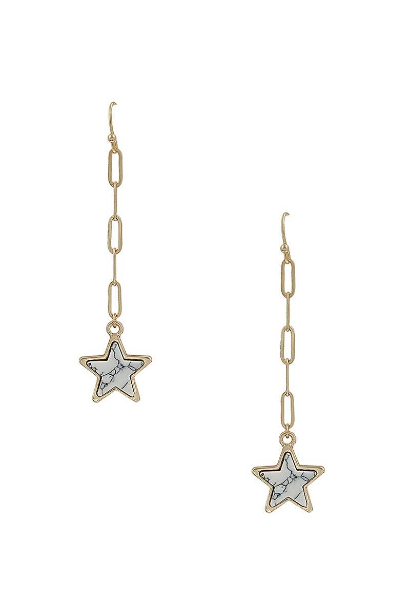 Chain Link Marble Star Earring - Absolute Fashion 2020