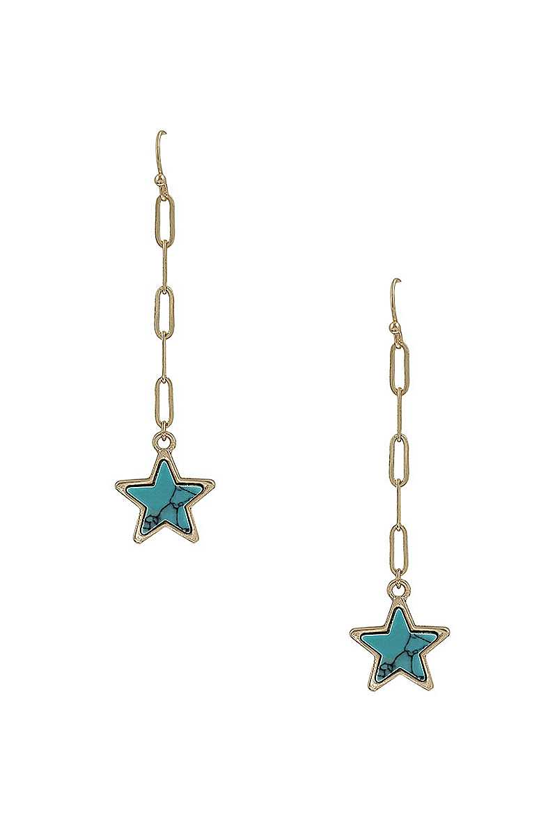 Chain Link Marble Star Earring - Absolute Fashion 2020
