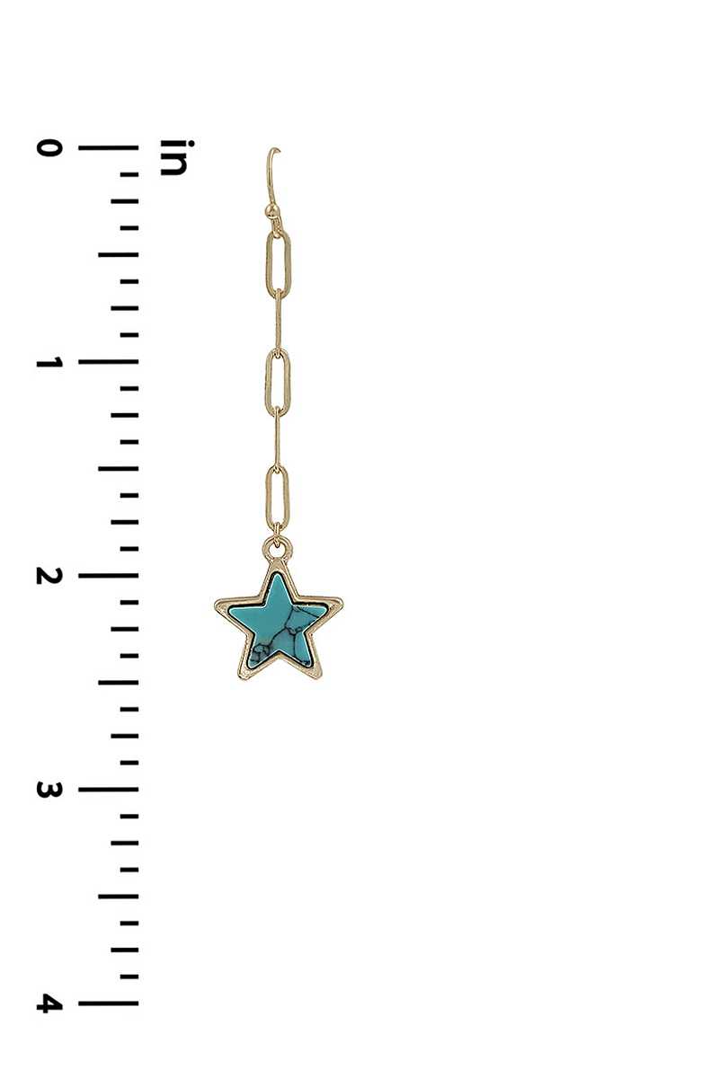 Chain Link Marble Star Earring - Absolute Fashion 2020