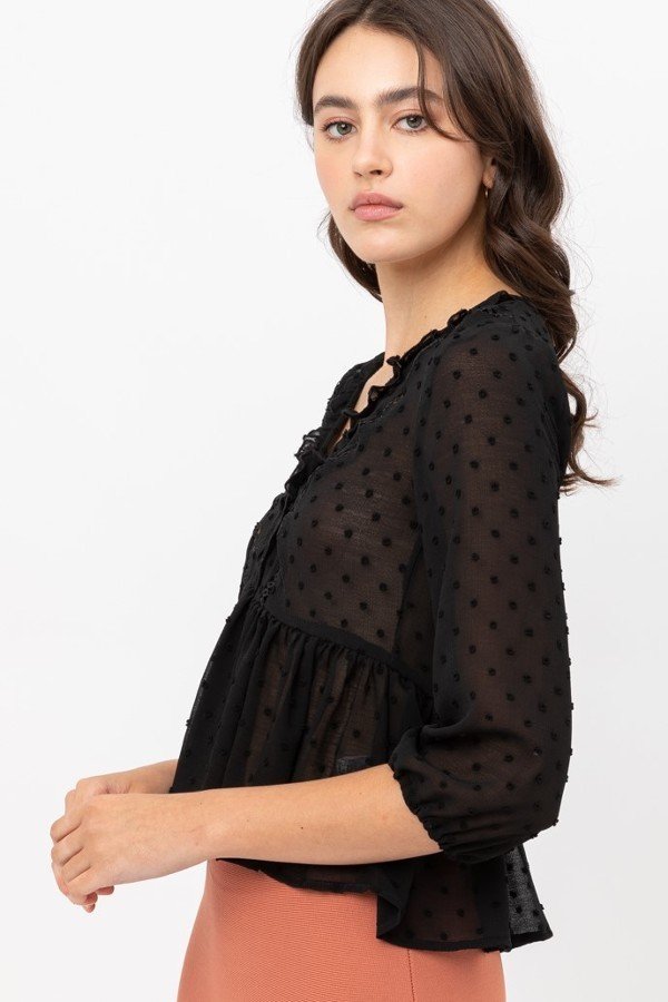 Textured Fabric With Lace Trim On The Front - Absolute Fashion 2020