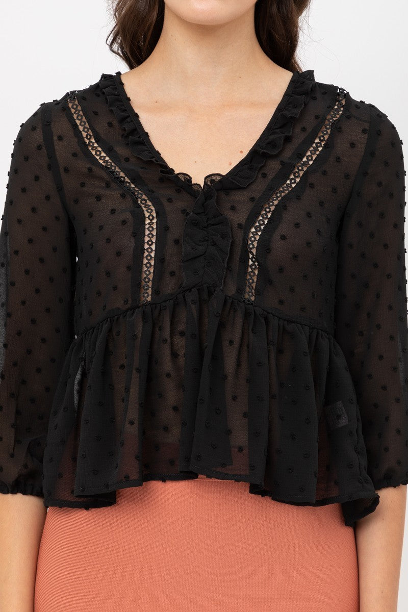 Textured Fabric With Lace Trim On The Front - Absolute Fashion 2020