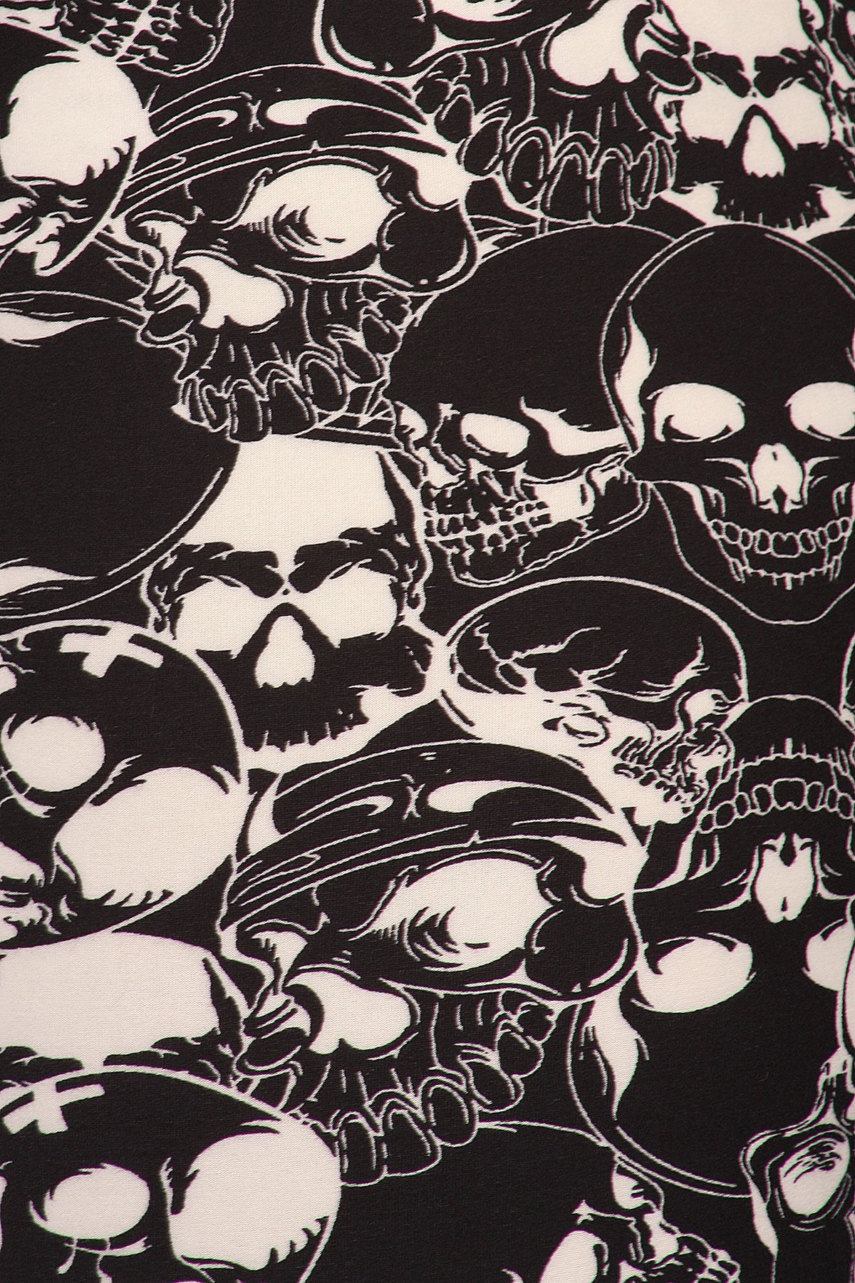 Knit, Skull Pattern Print, Full Length Leggings With Elastic Waist - Absolute Fashion 2020
