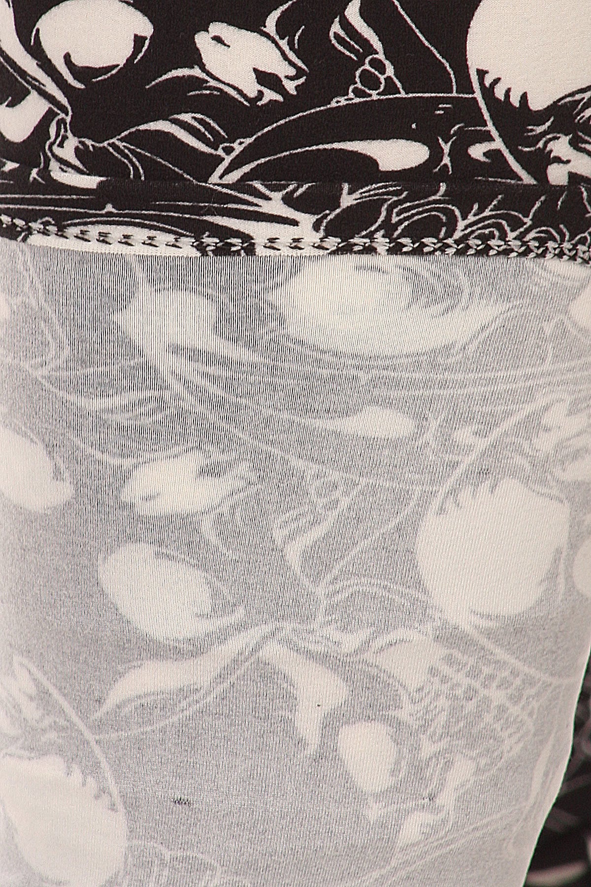 Knit, Skull Pattern Print, Full Length Leggings With Elastic Waist - Absolute Fashion 2020