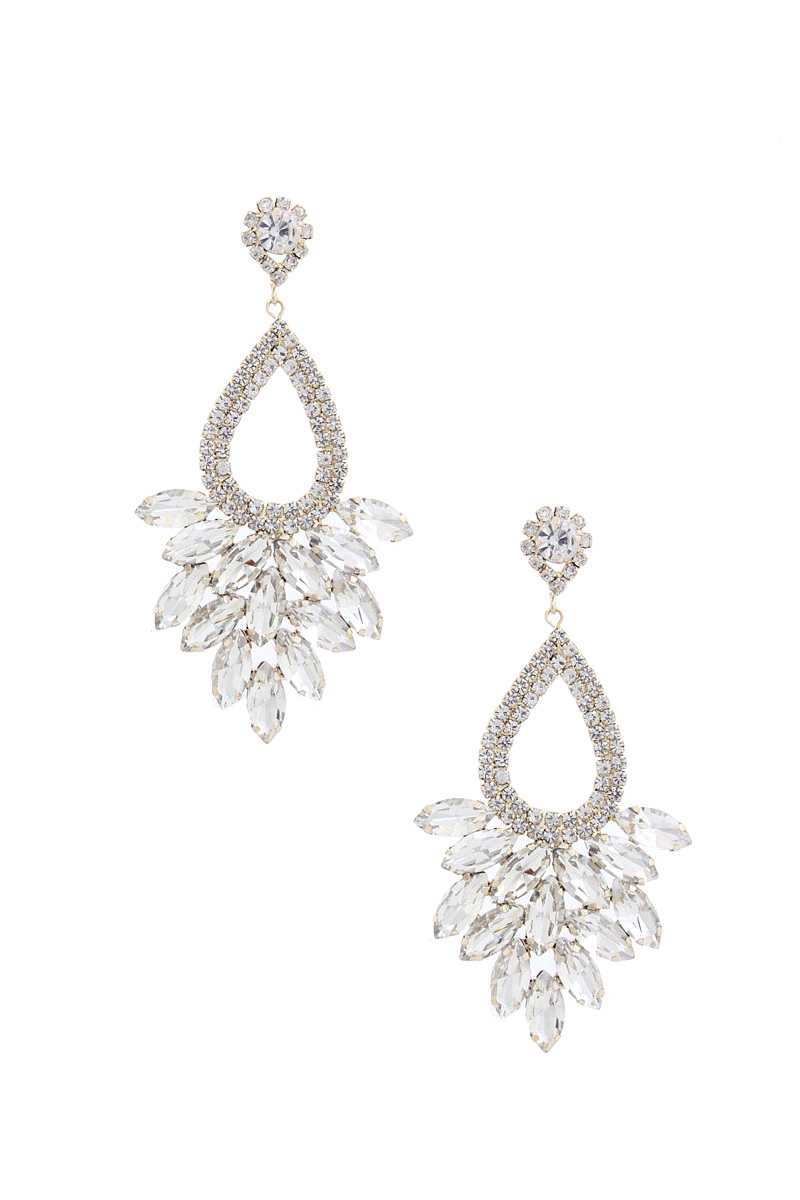 Color Rhinestone Teardrop Earring - Absolute Fashion 2020