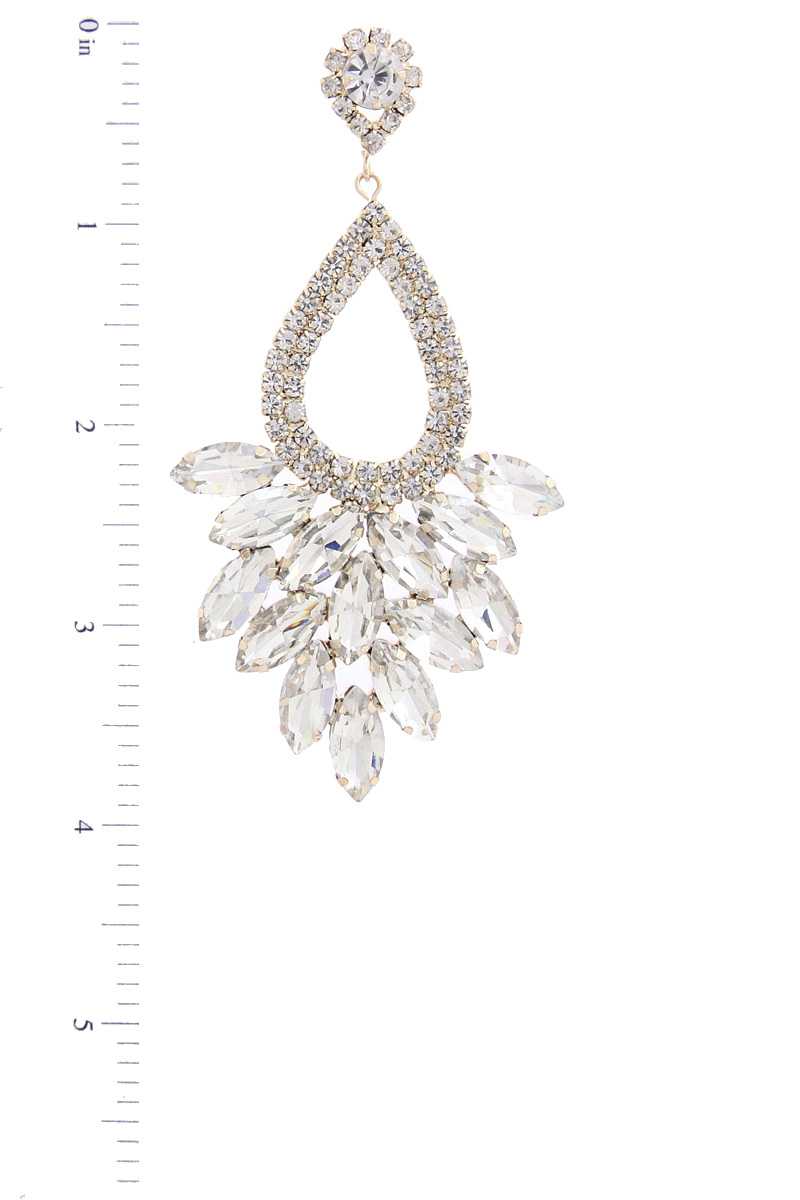 Color Rhinestone Teardrop Earring - Absolute Fashion 2020