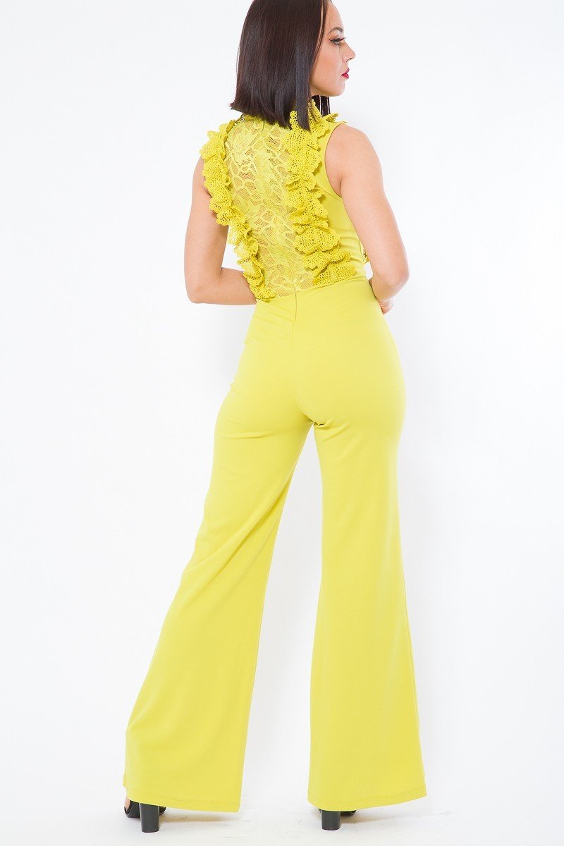Crochet Lace Combined Bodice Jumpsuit - Absolute Fashion 2020