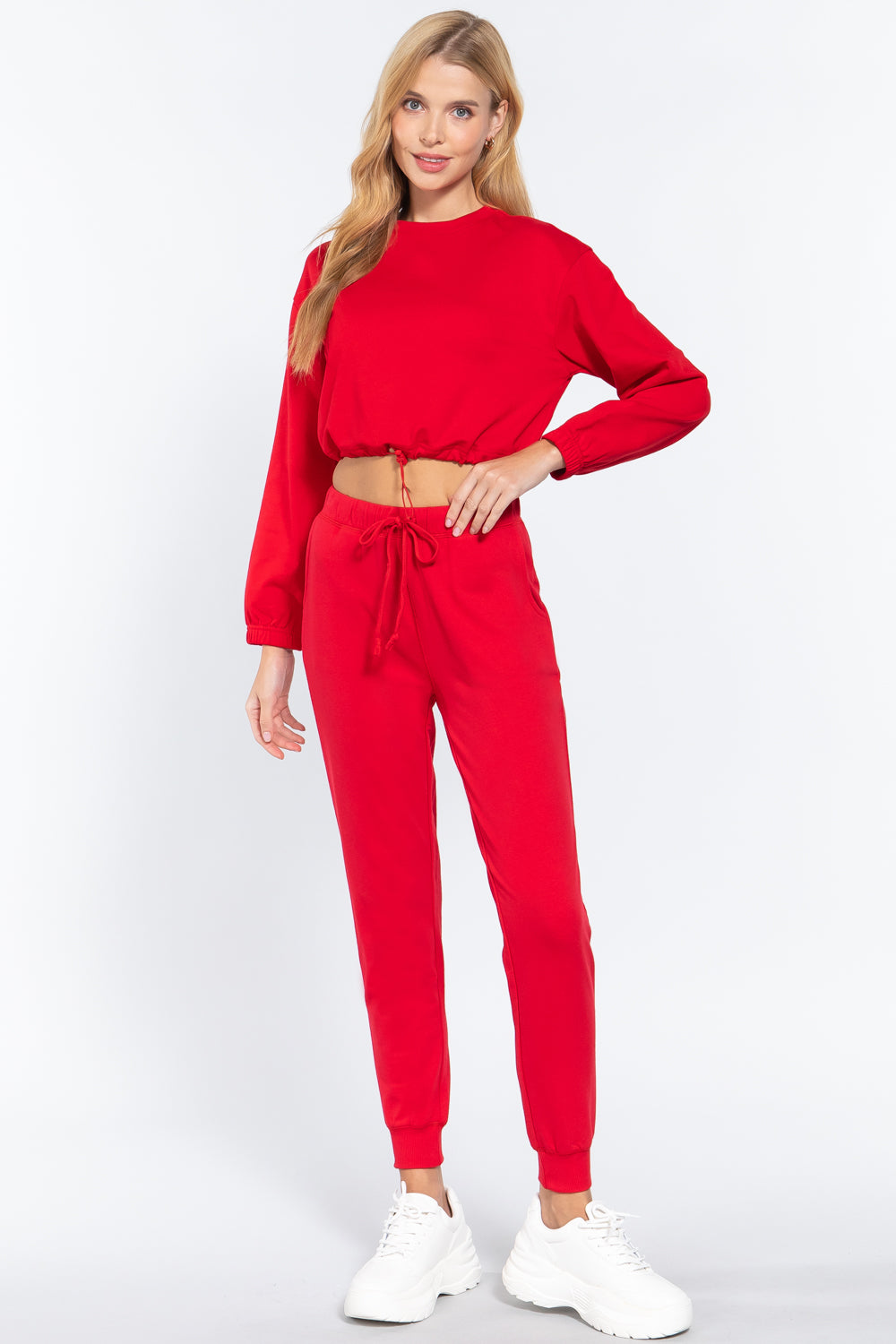 Adjustable Waist French Terry Top - Absolute Fashion 2020