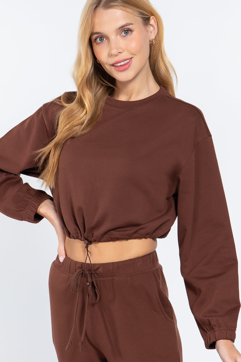 Adjustable Waist French Terry Top - Absolute Fashion 2020