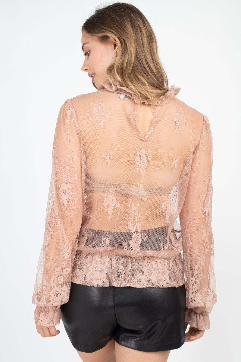Sheer Mesh Floral Peplum Top - Absolute Fashion 2020