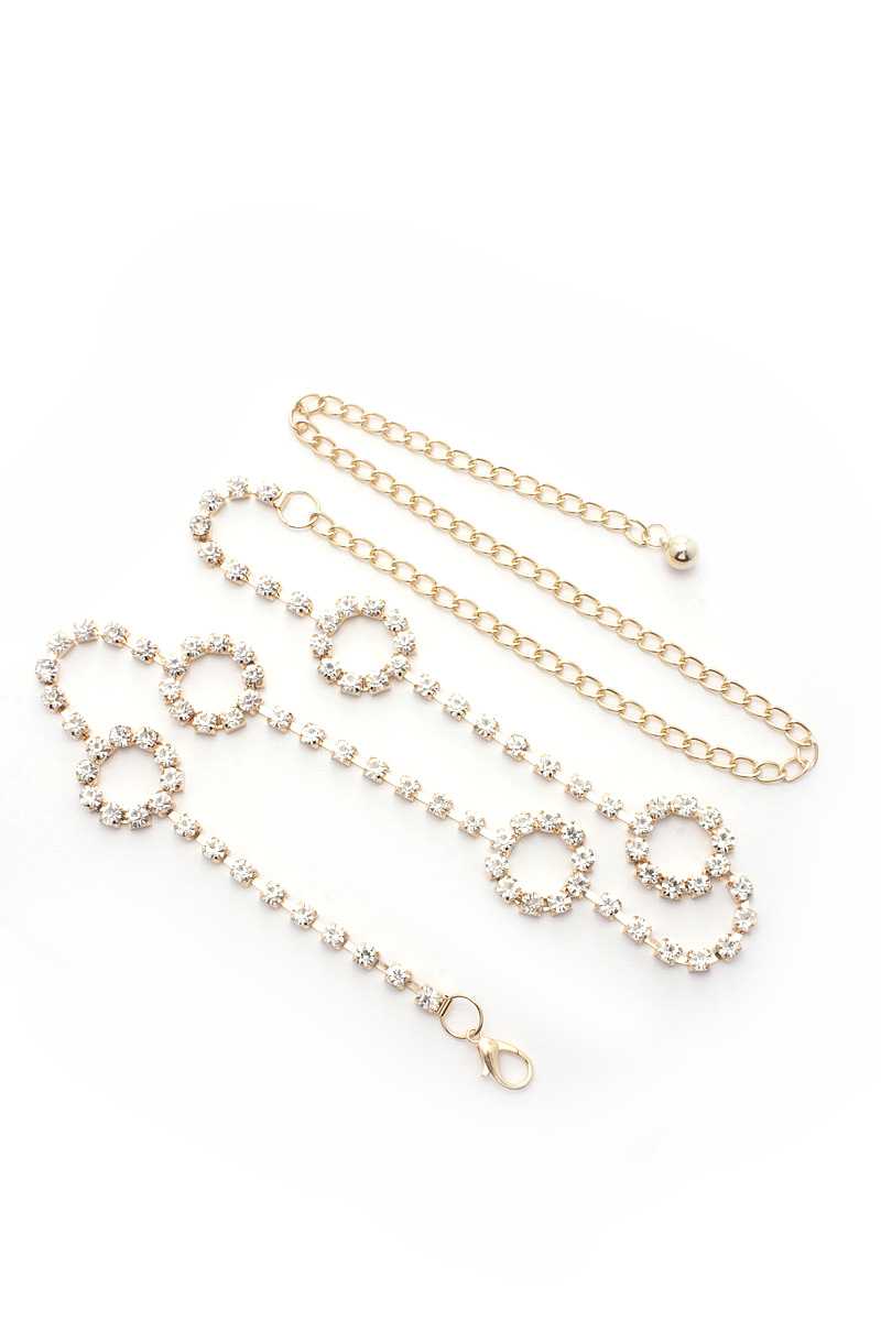 Circle Link Rhinestone Chain Belt - Absolute Fashion 2020
