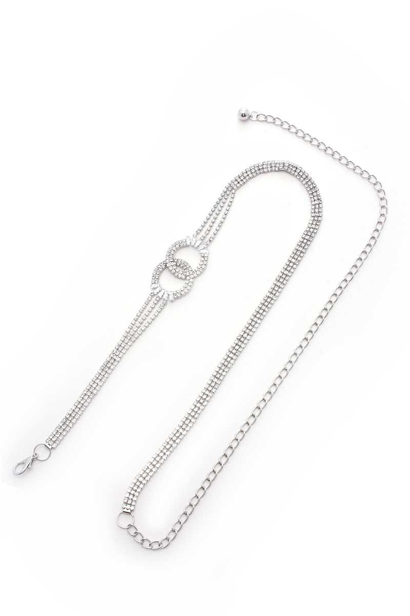Double Circle Link Rhinestone Chain Belt - Absolute Fashion 2020