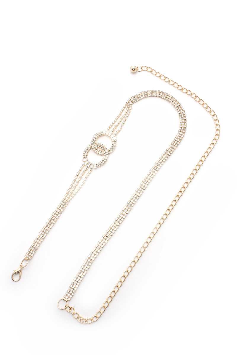 Double Circle Link Rhinestone Chain Belt - Absolute Fashion 2020