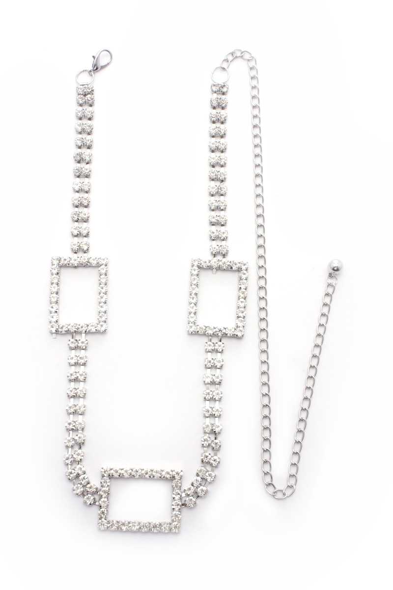 Rectangle Rhinestone Chain Belt - Absolute Fashion 2020