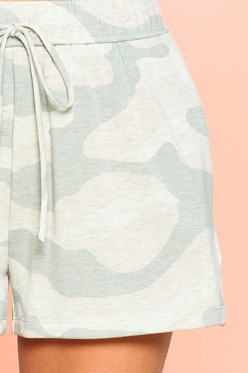 Camouflage Printed Hacci Jersey Shorts - Absolute Fashion 2020