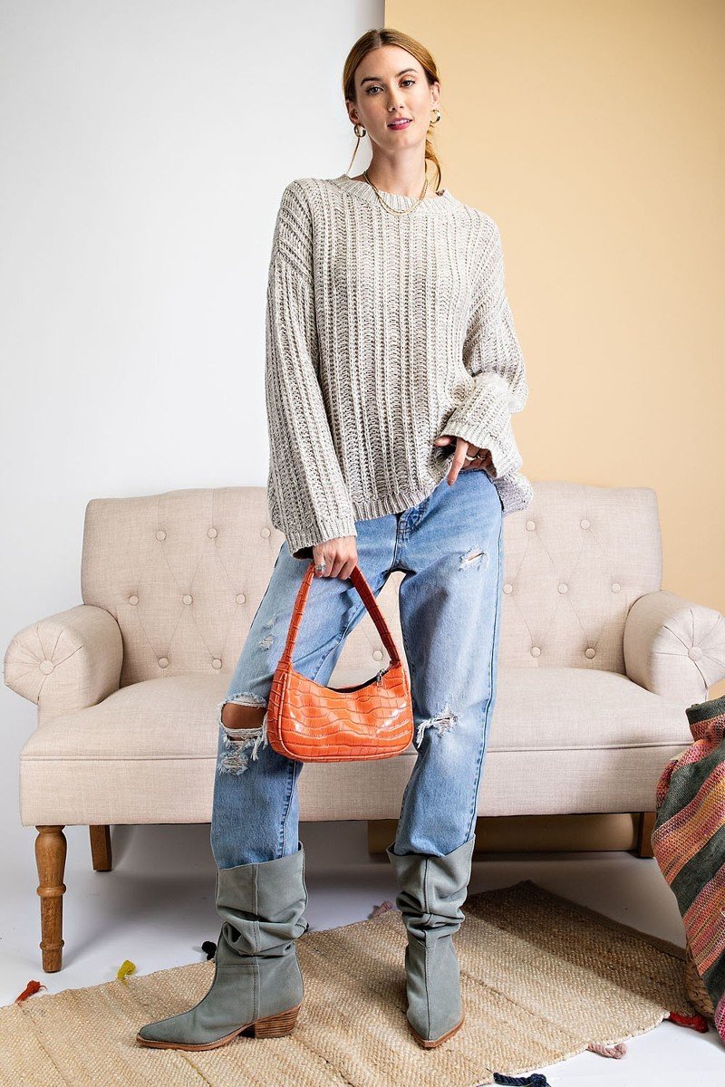 Textured Knitted Sweater - Absolute Fashion 2020