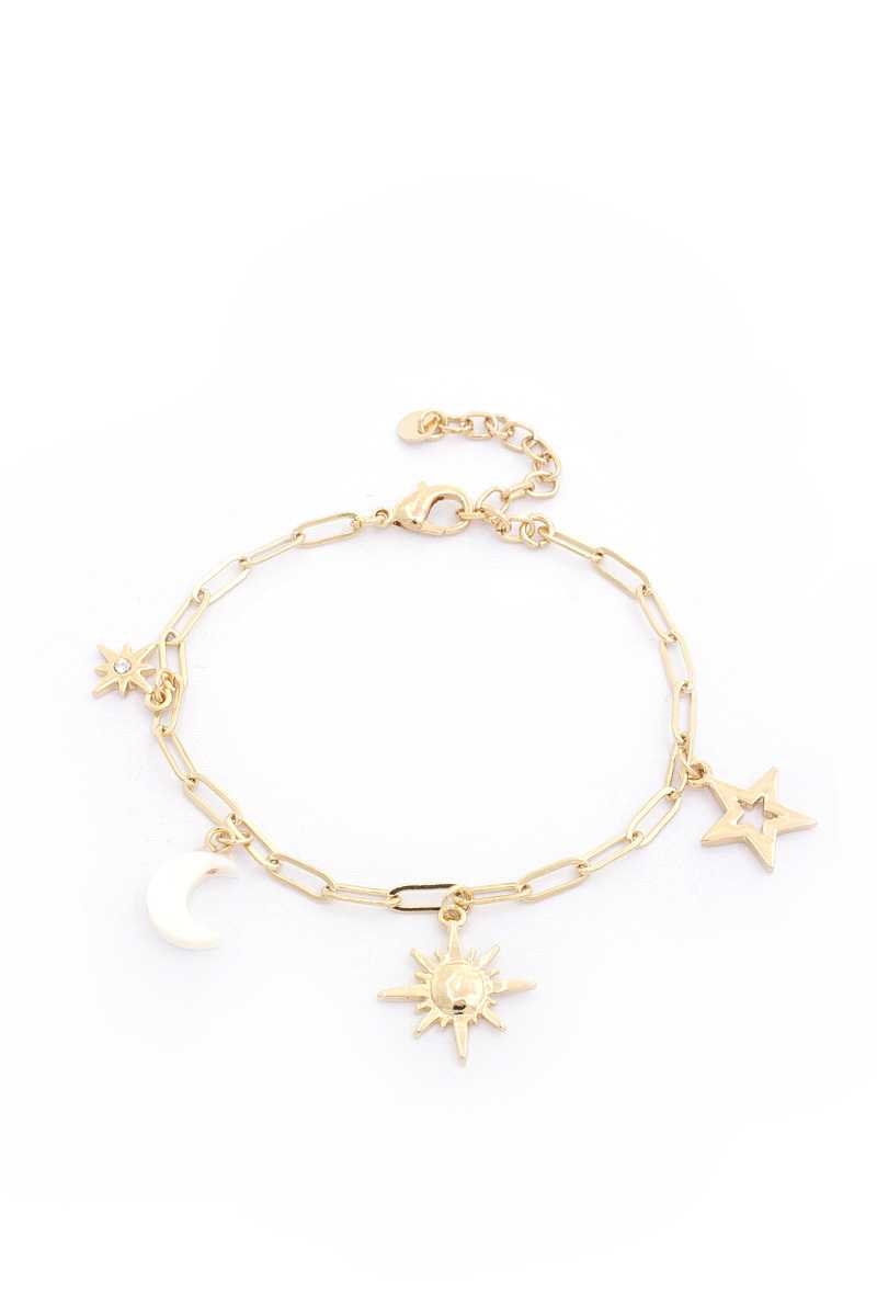 Sun Star Charm Oval Link Bracelet - Absolute Fashion 2020