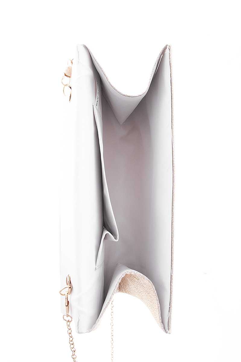 Stylish Plain Glitter Sparkle Chain Clutch Bag - Absolute Fashion 2020