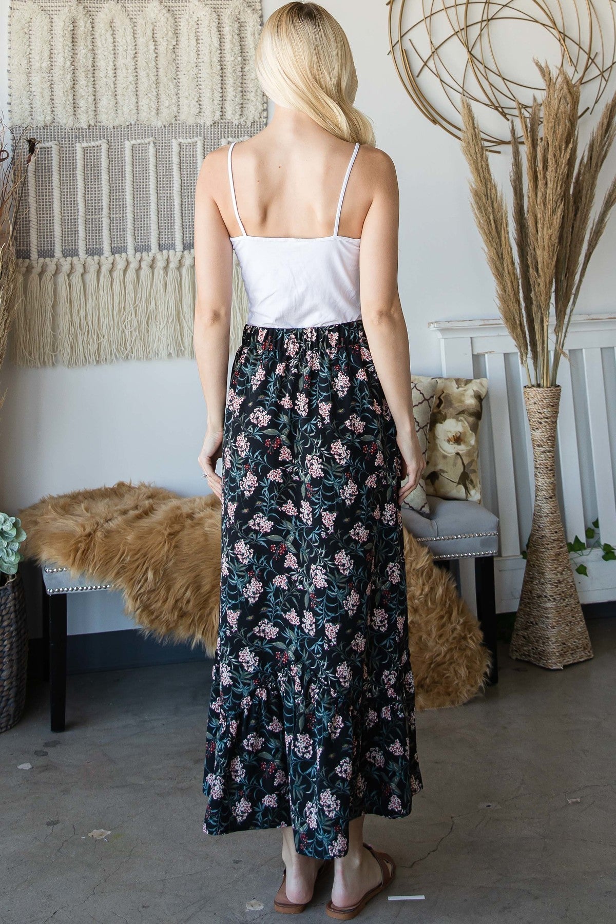 Elastic Waistline Maxi Skirt - Absolute Fashion 2020