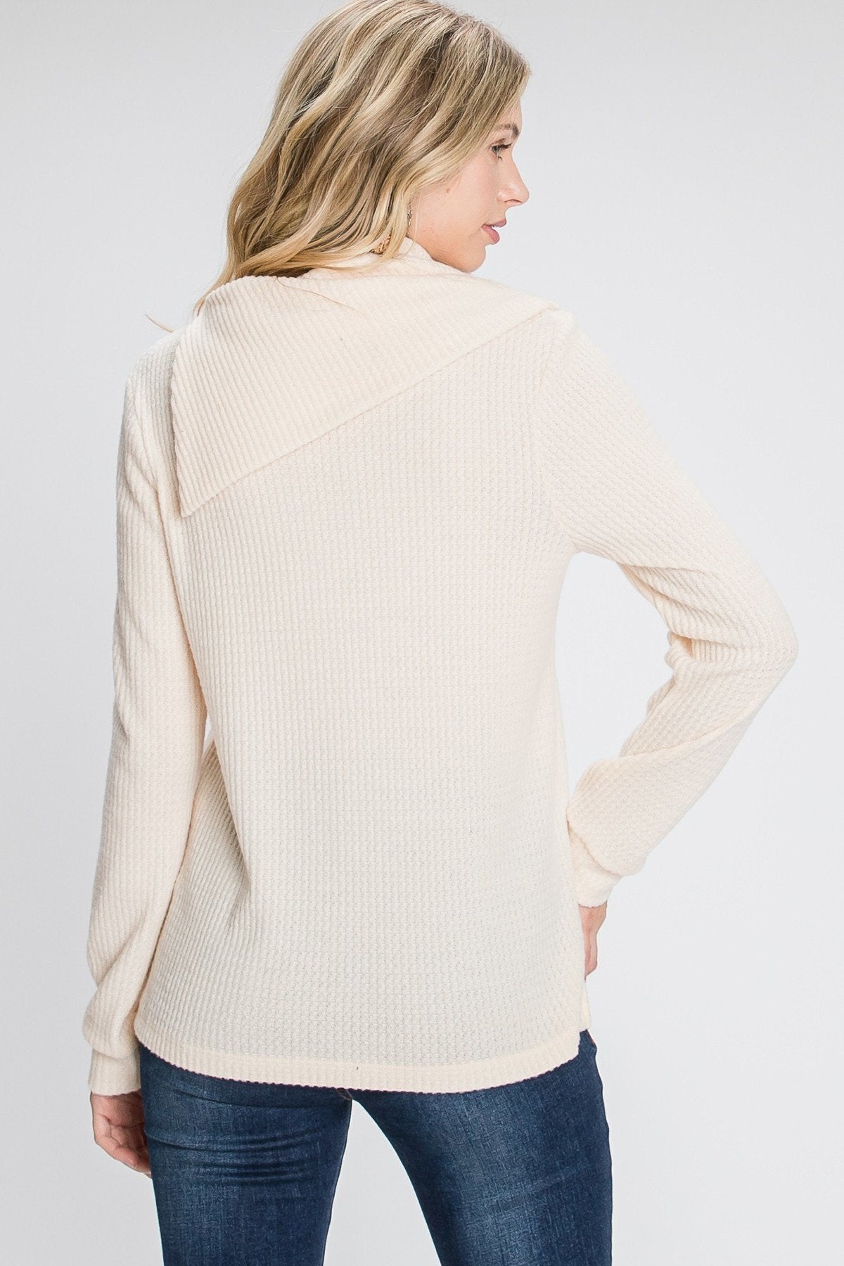 Buttoned Flap Mock Sweater - Absolute Fashion 2020