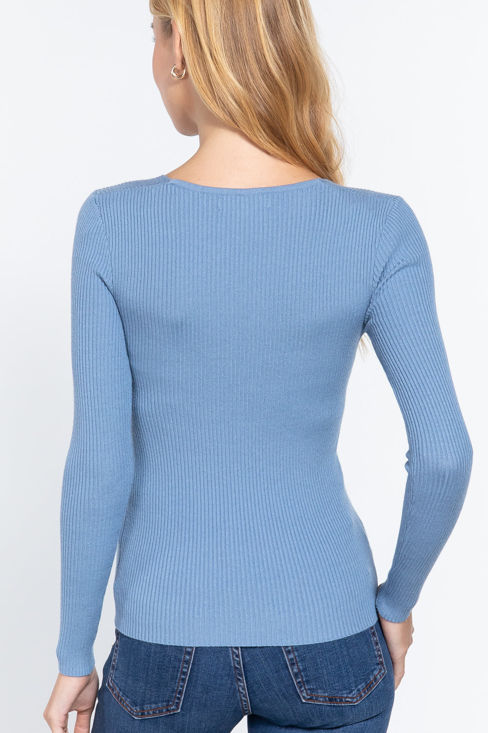 V-neck Viscose Rib Sweater - Absolute Fashion 2020