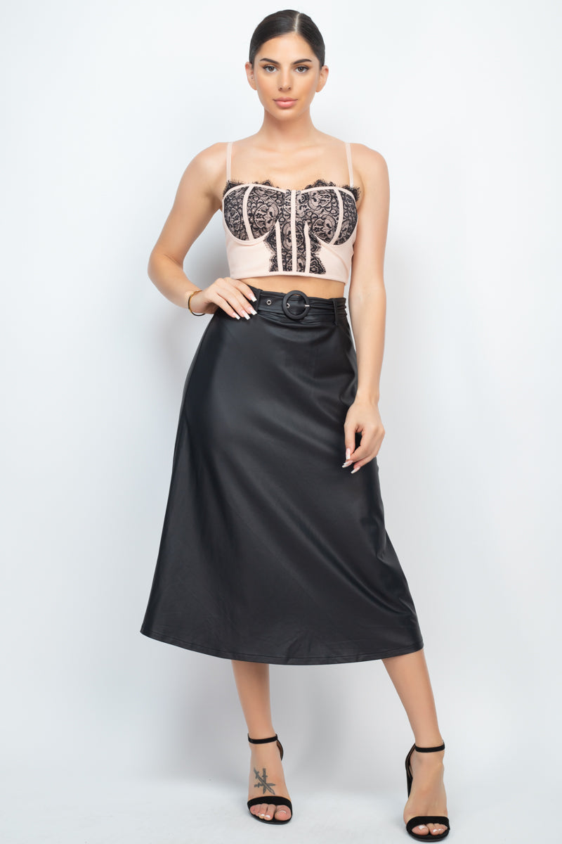 A-line Midi Leather Skirt - Absolute Fashion 2020