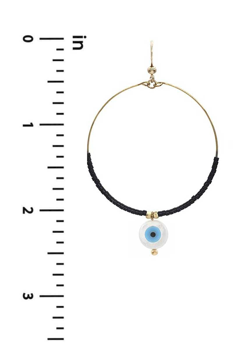 Seed Bead Evil Eye Dangle Round Earring - Absolute Fashion 2020