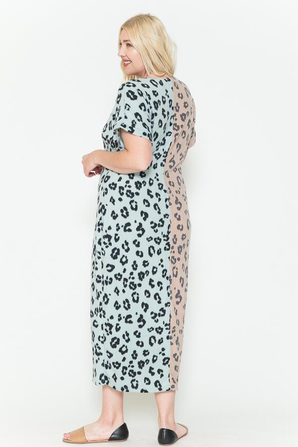 Front Slit Dolman Leopard Print Maxi Dress - Absolute Fashion 2020