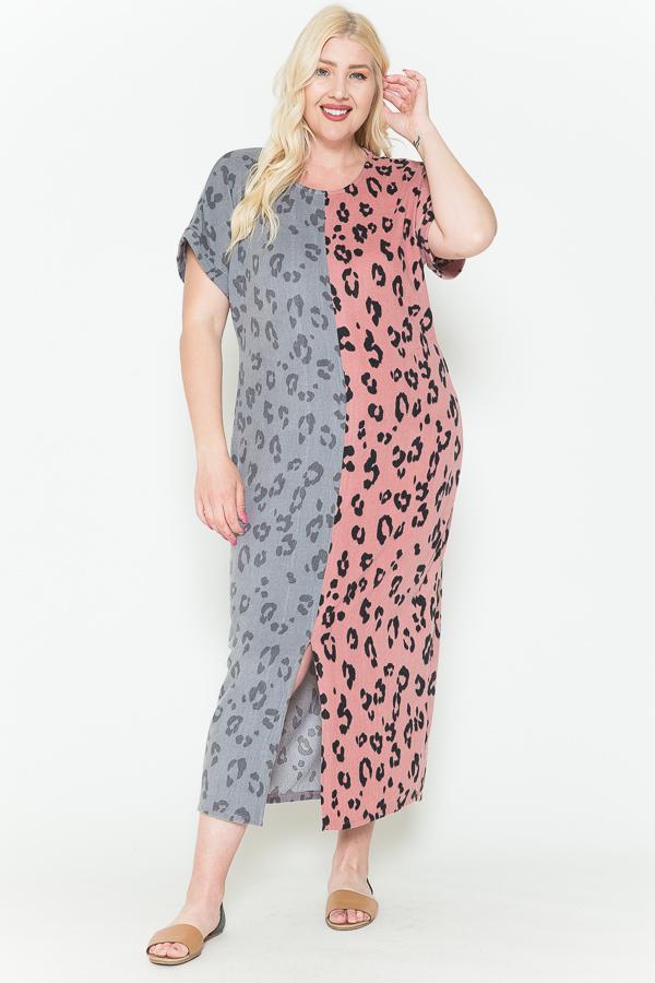 Front Slit Dolman Leopard Print Maxi Dress - Absolute Fashion 2020