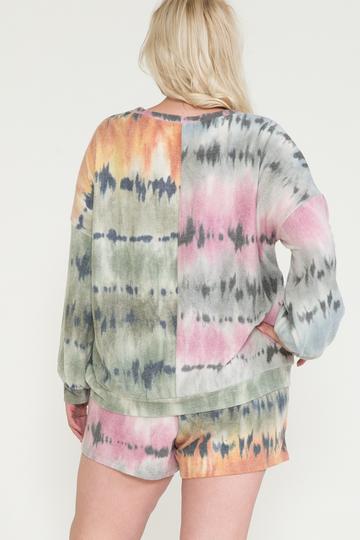 Color Blocked Sweatshirt And Shorts Set - Absolute Fashion 2020