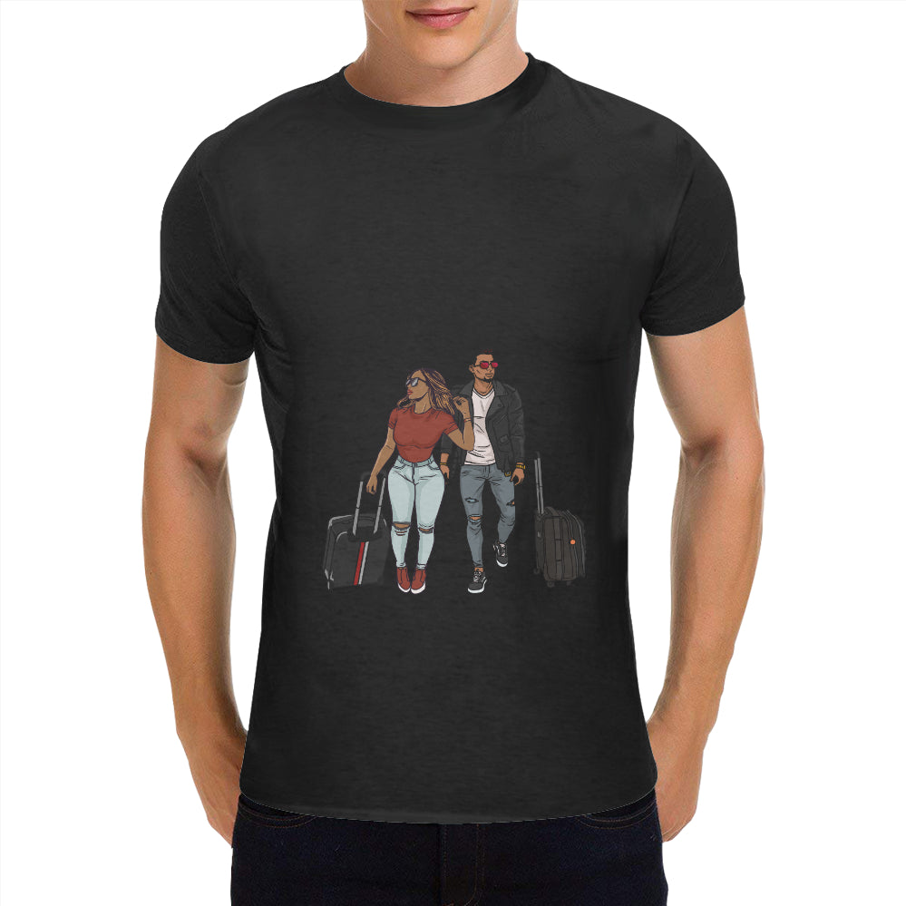 Say Yes To New Adventures Men's Heavy Cotton T-Shirt (One Side Printing)(Made in USA,Ship to USA Only)