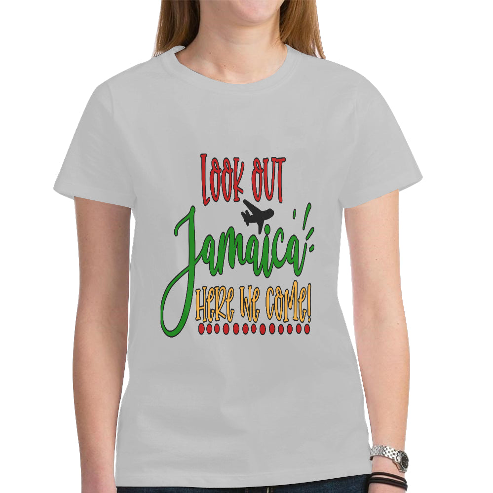 Jamaica Women's Heavy Cotton Short Sleeve T-Shirt(Made in USA,Ship to USA Only)