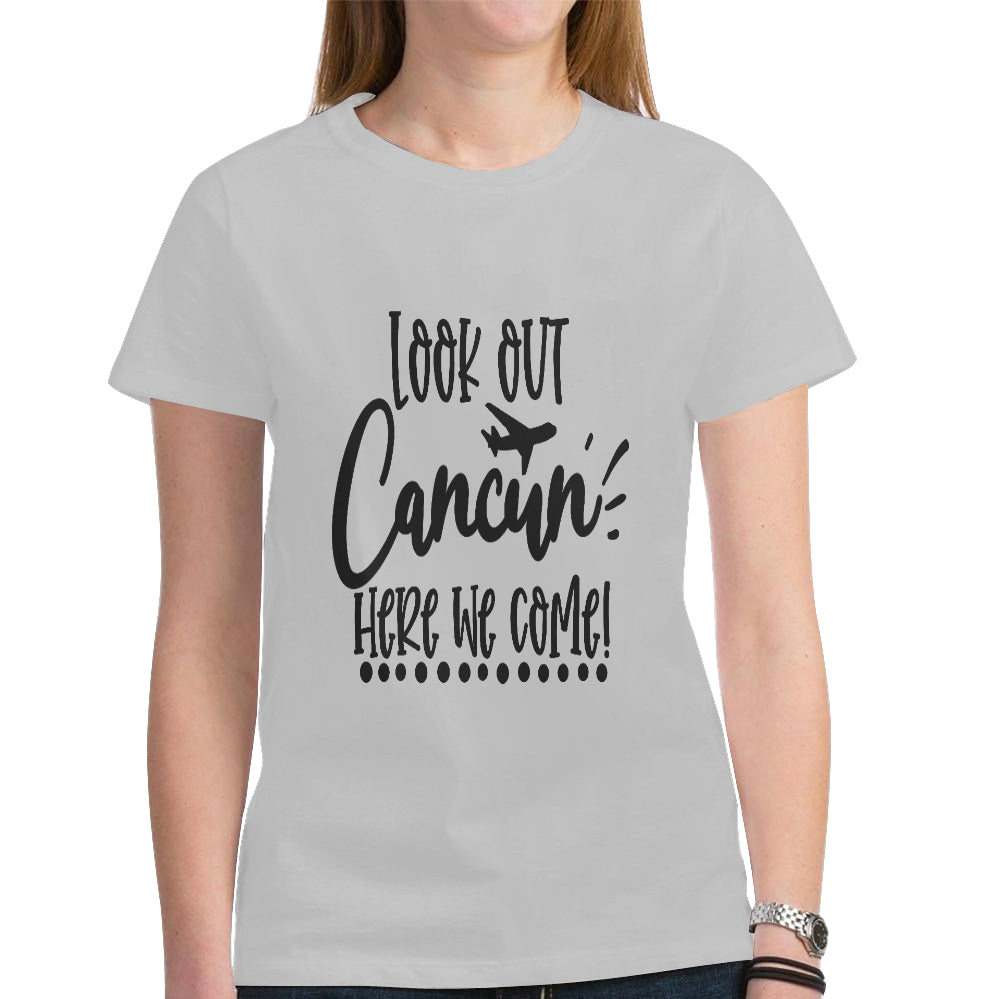 Cancun Women's Heavy Cotton Short Sleeve T-Shirt(Made in USA,Ship to USA Only)