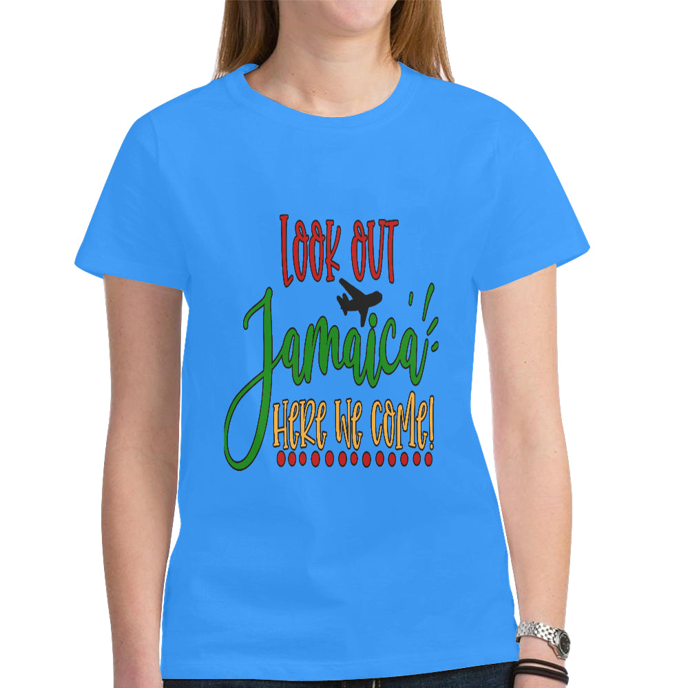 Jamaica Women's Heavy Cotton Short Sleeve T-Shirt(Made in USA,Ship to USA Only)
