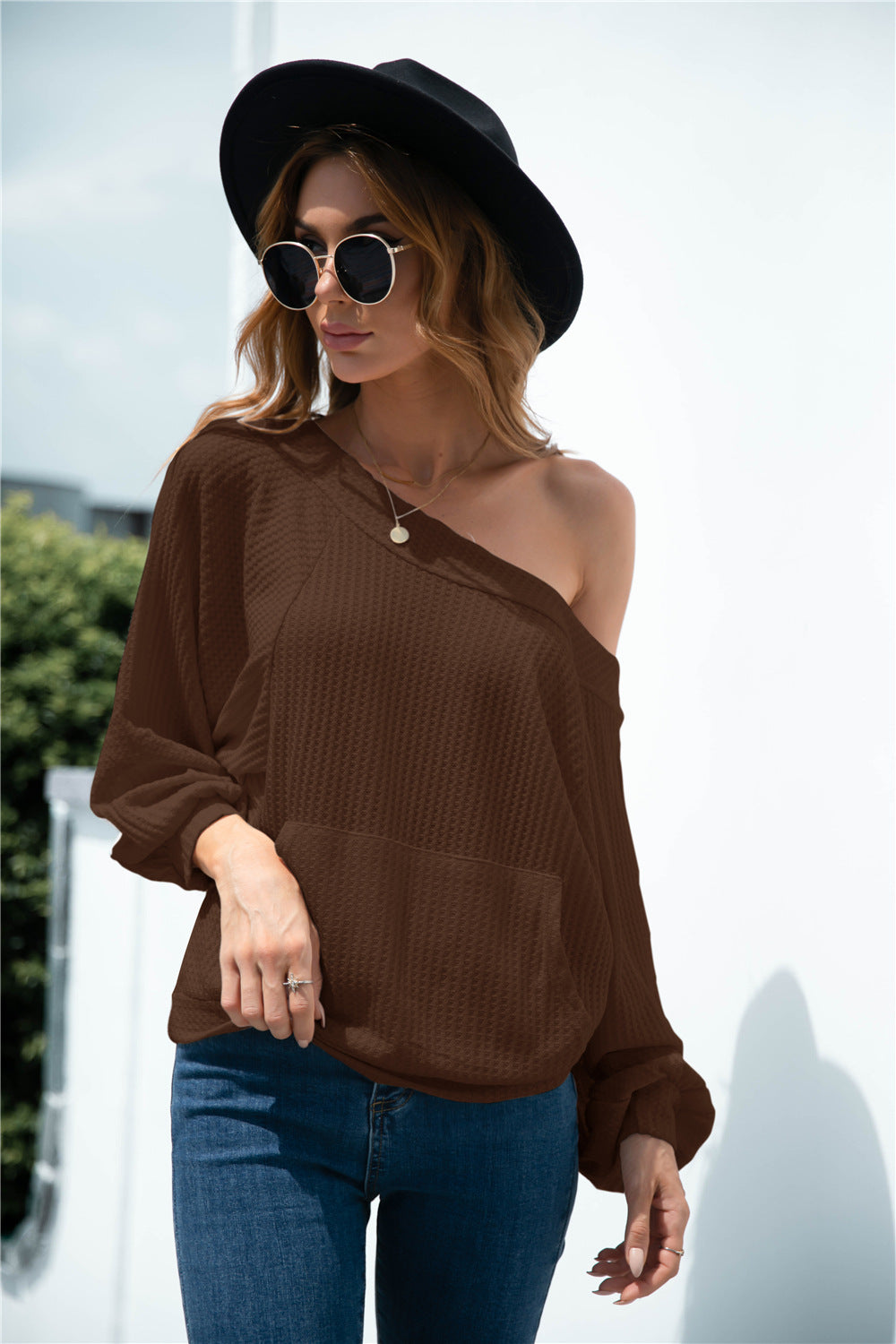 Raglan Sleeve Kangaroo Pocket Top - Absolute Fashion 2020
