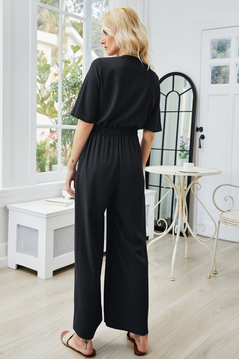 Tie Front Top & Wide Leg Pants Set - Absolute Fashion 2020