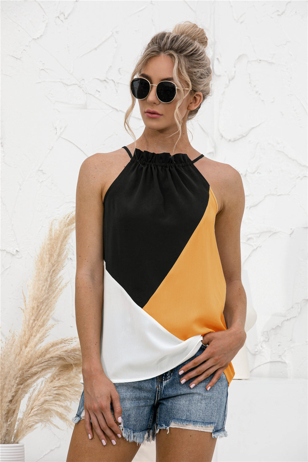Color Block Halter Top - Absolute Fashion 2020