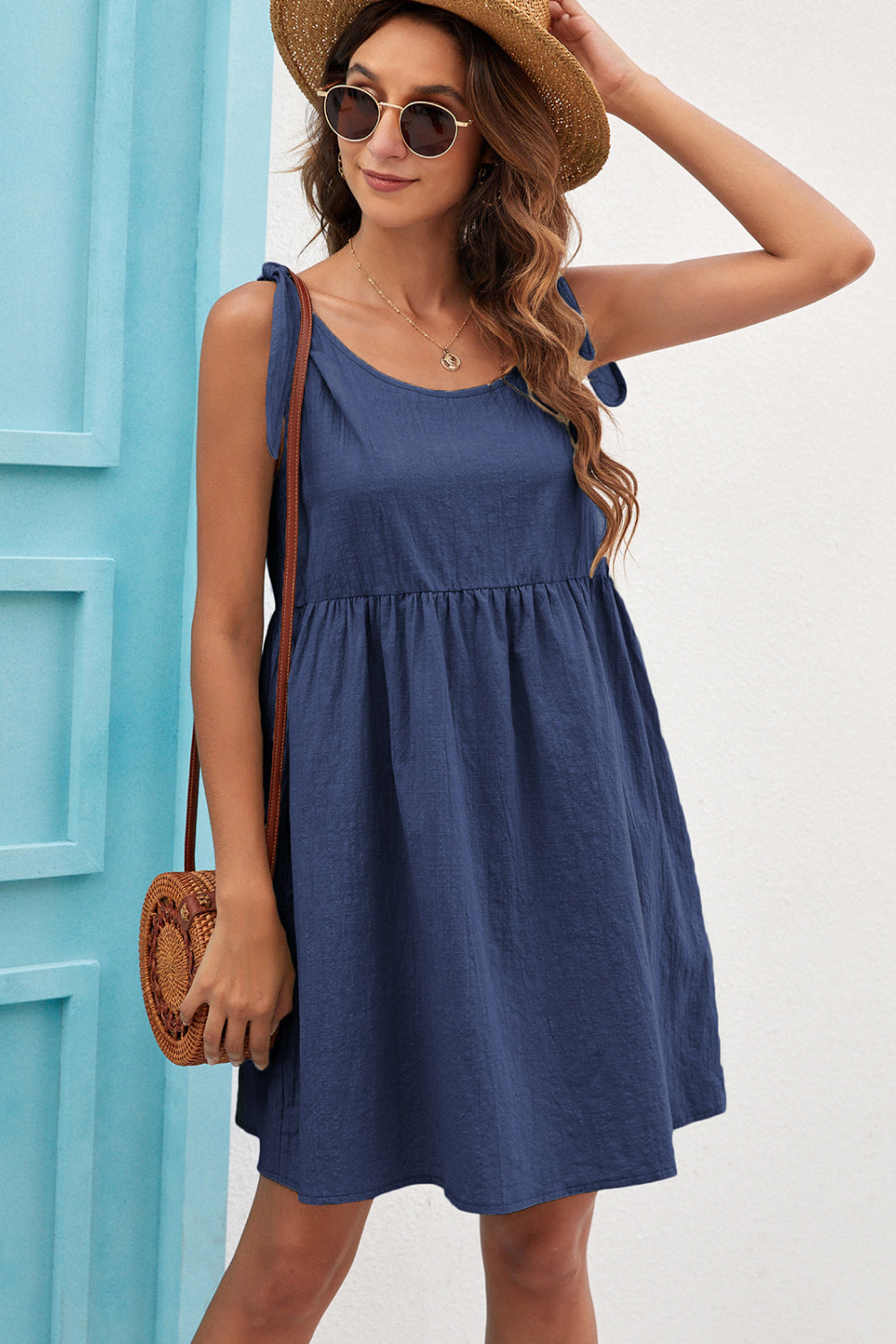 Knot Shoulder Pocket Smock Dress - Absolute Fashion 2020