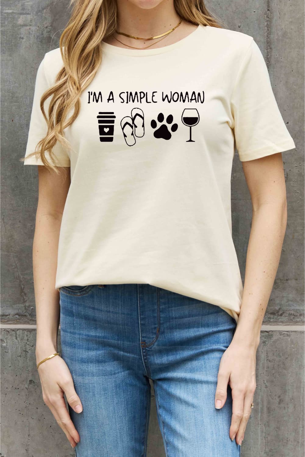 Simply Love Full Size I'M A SIMPLE WOMAN Graphic Cotton Tee