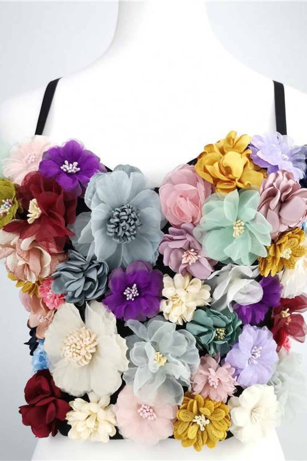 Flower Embellishment Longline Bralette