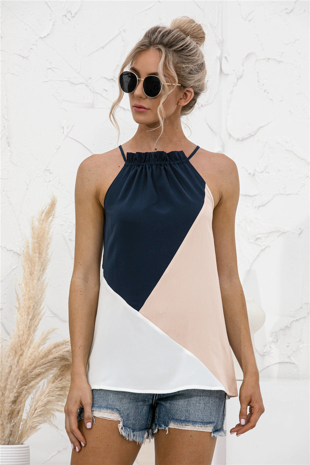 Color Block Halter Top - Absolute Fashion 2020