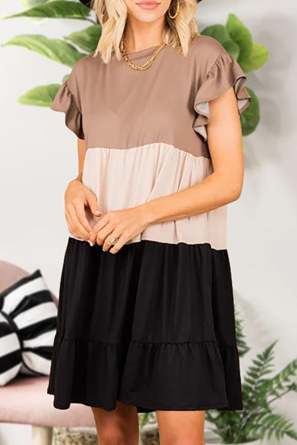 Ruffled Colorblock Dress - Absolute Fashion 2020