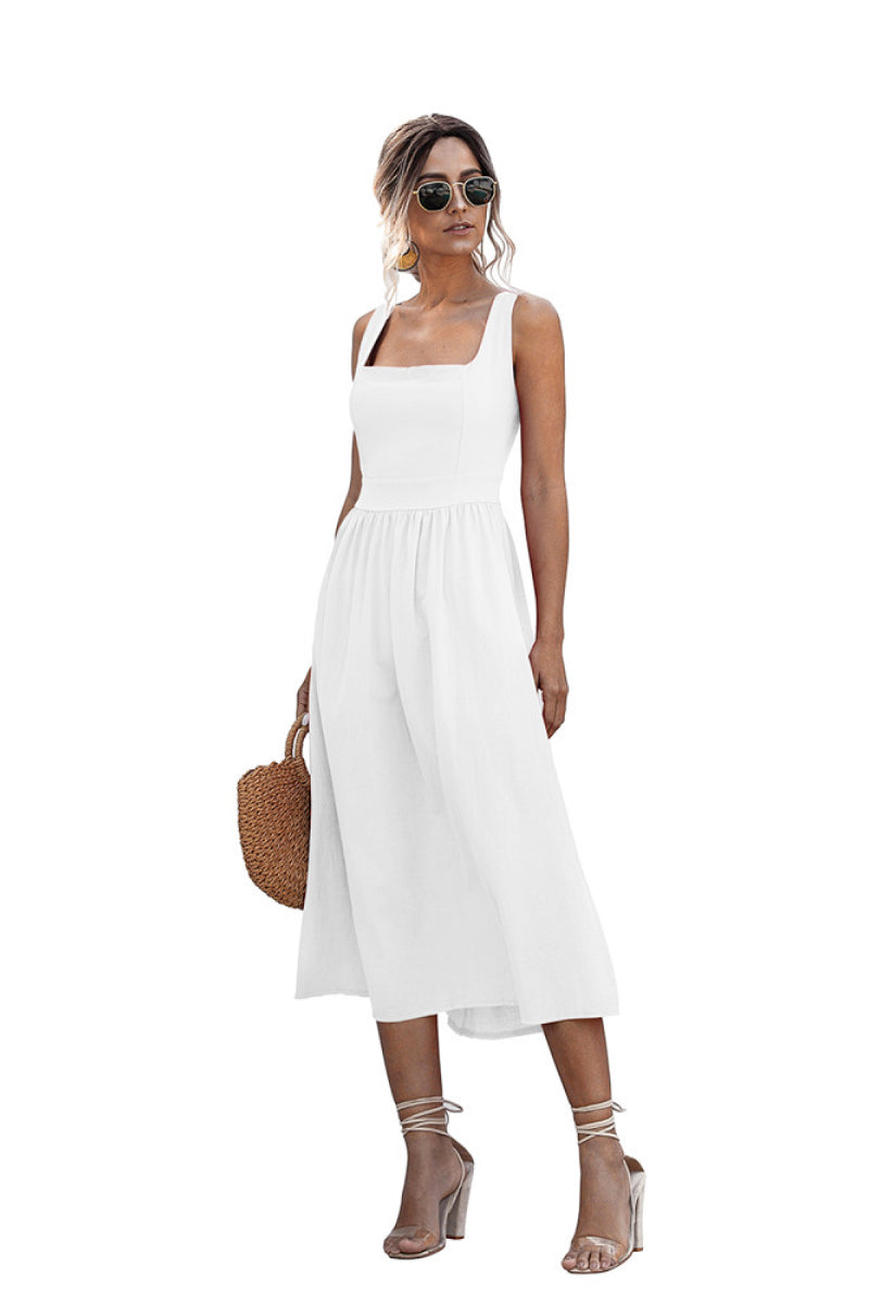 Square Neck Backless Dress - Absolute Fashion 2020