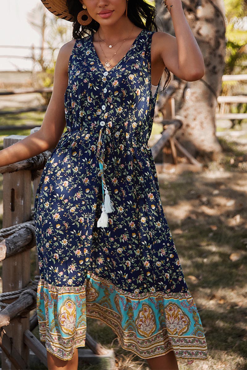 Floral Boho Mixed Print Dress - Absolute Fashion 2020