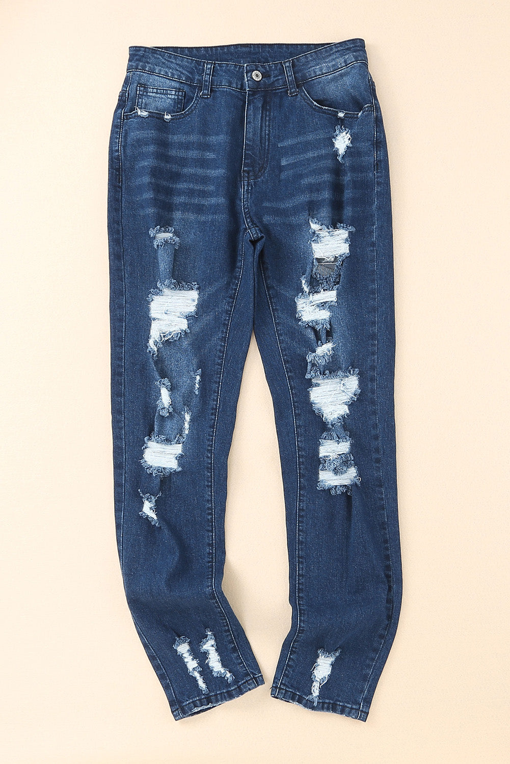 Distressed High Waist Pocket Jeans