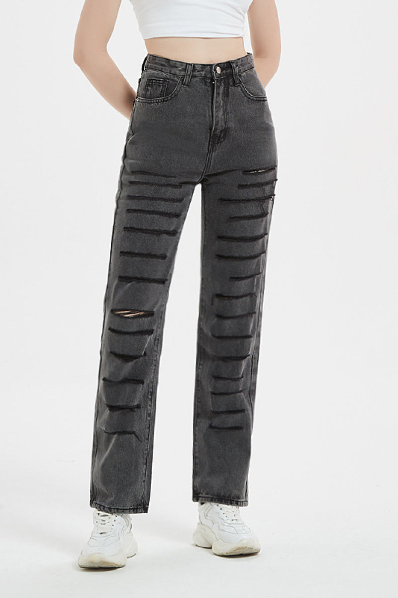 Straight Distressed Leg Jeans - Absolute Fashion 2020