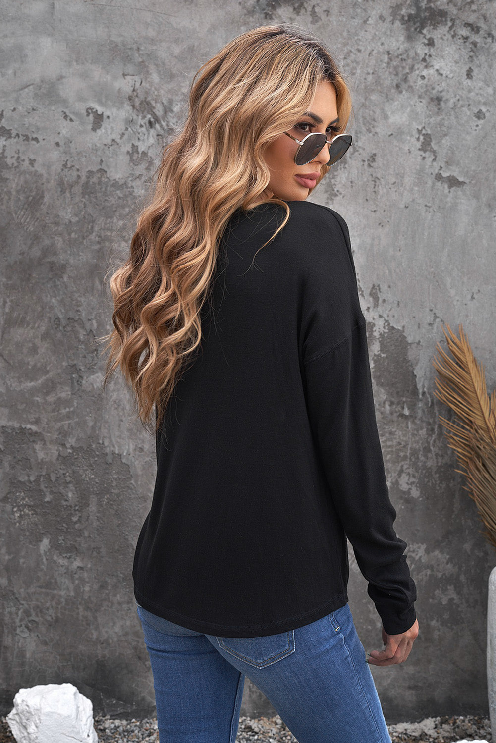 Button Up Drop Shoulder Top - Absolute Fashion 2020