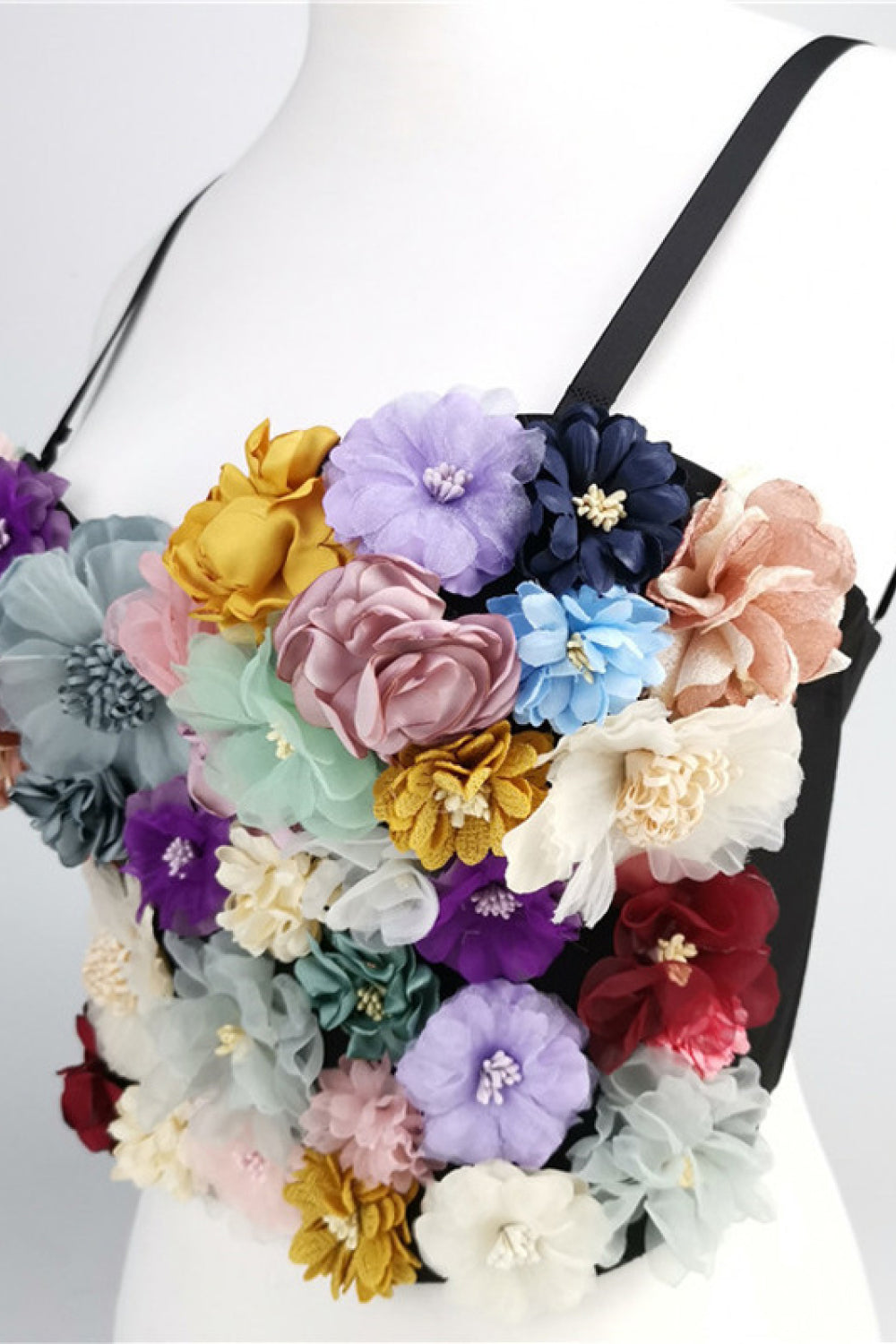 Flower Embellishment Longline Bralette