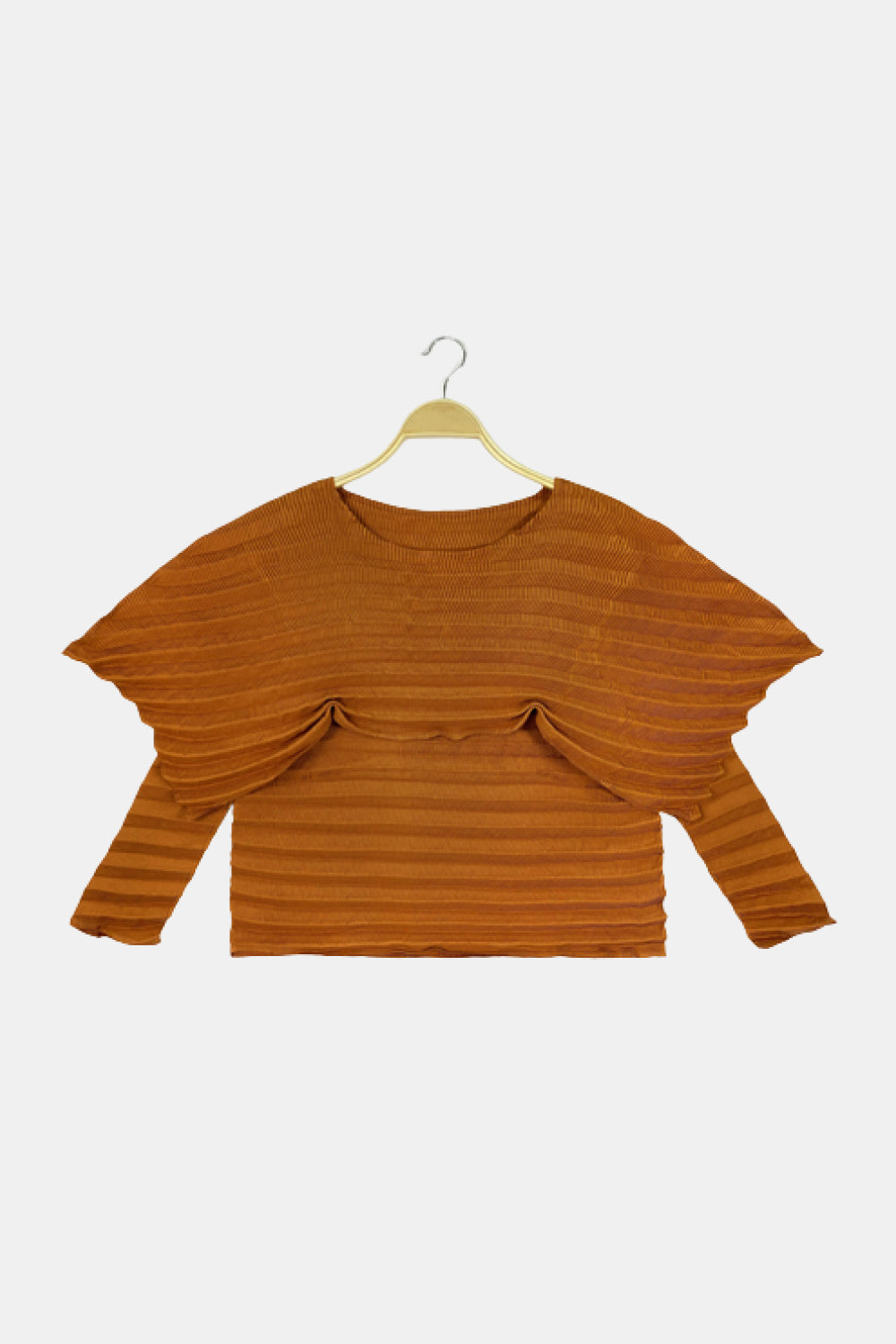 Accordion Pleated Cape Collar Top