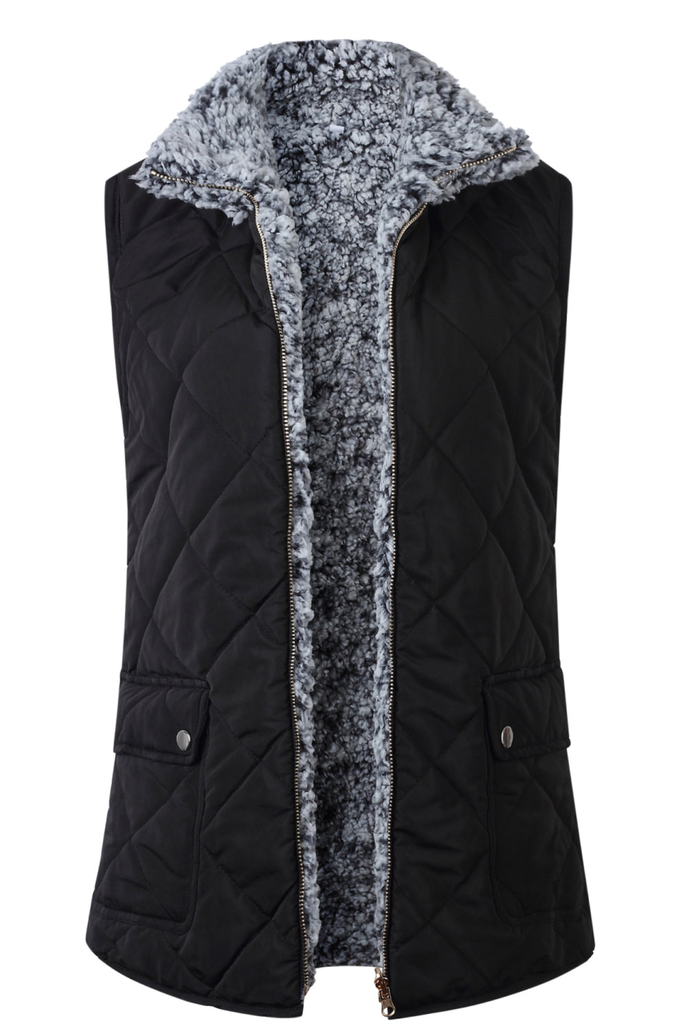 Reversible Sherpa & Puffy Quilted Vest - Absolute Fashion 2020